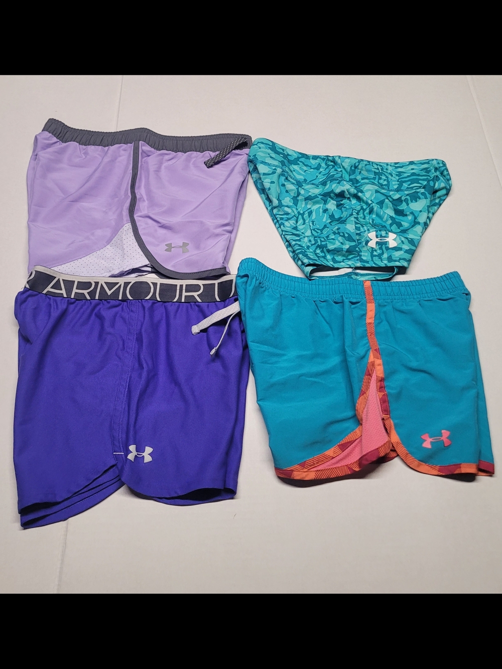 Under Armour Girls' Athletic Shorts & Swim Bottoms - Purple, Teal, Aqua Set
